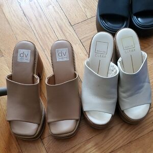 Like New Dolce Vita Women's Tan and Cream Mules